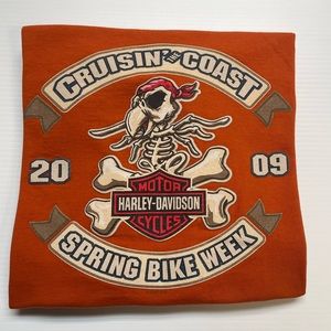 2009 Single Stitched Harley-Davidson Ringer Tee Size L